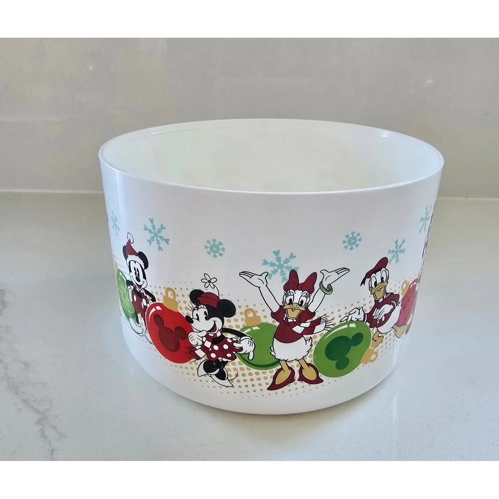 Disney Tupperware Christmas Holiday Bowl Mickey Minnie Donald Goofy Pluto White